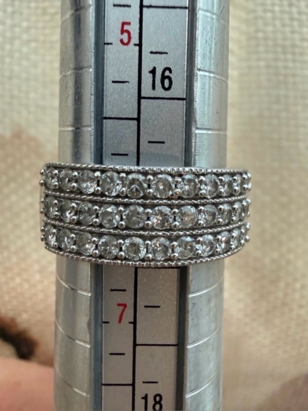ONLY SHOWING- ZALES White Multi-Row Pavé Diamond Ring